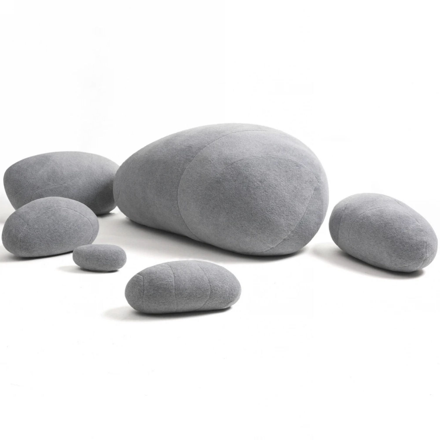 Rounuo Large Stuffed Rocks Stone Pebble Living Pillows Floor Cushions Home  Decoration Throw Pillows White Marble 7pcs